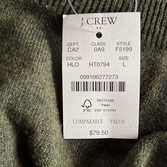 NWT J. Crew Factory Teddie Sweater in Green - Picture 7 of 7